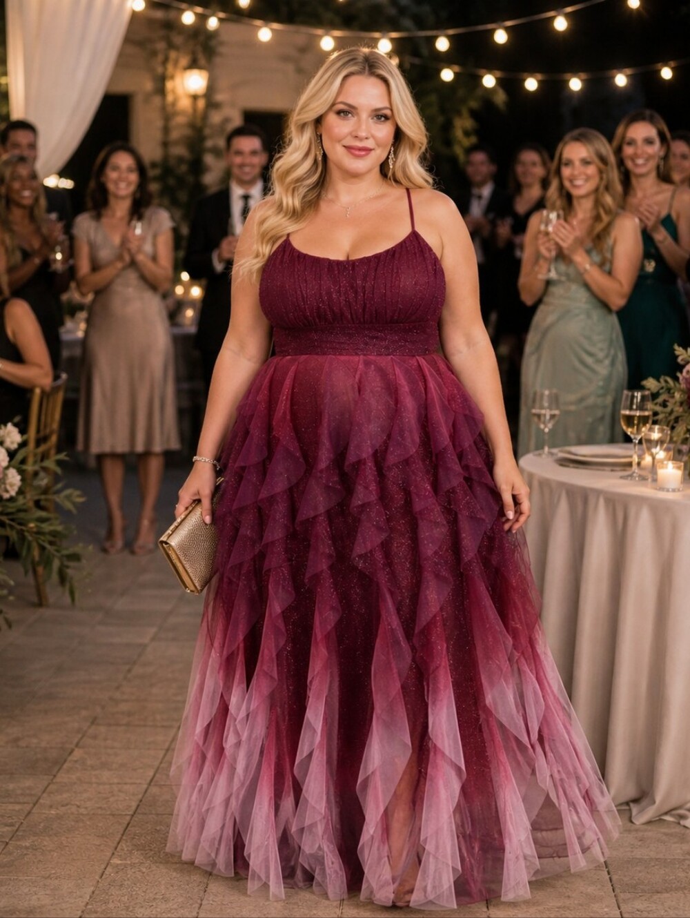 NWT Glitter Mesh Ball Gown Size 18W
